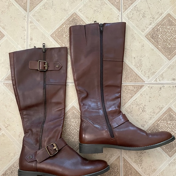 Aldo Brown Tall Leather Boots - Picture 2 of 11